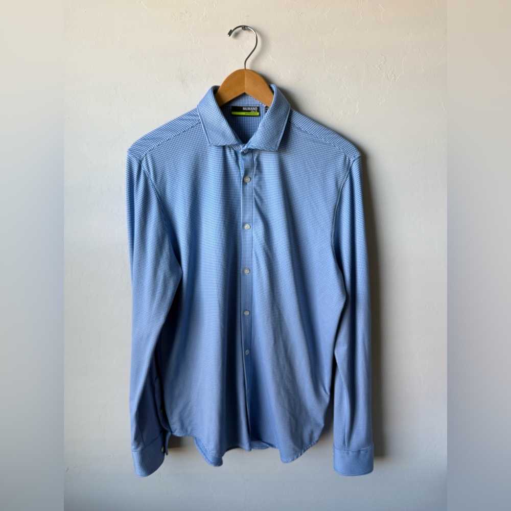 Murano Light Blue Patterned Dress Shirt